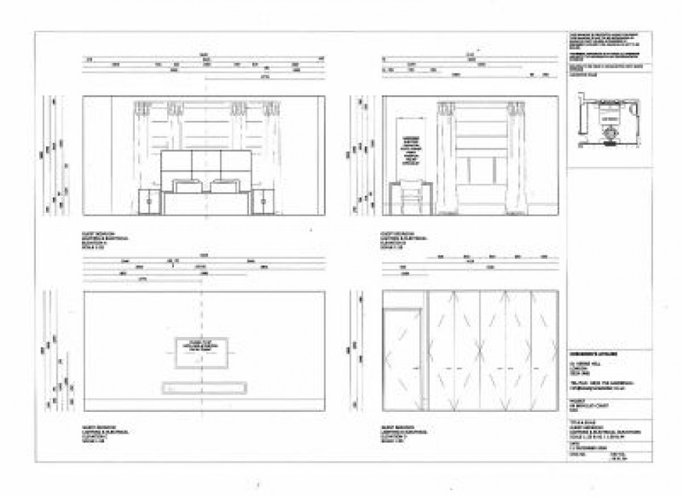 Berkeley Court, London - Renovation 5 Bed Apartment - 2476ft | Guest Bedroom Elevations  | Interior Designers